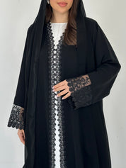 C 2290 Black Roses Lace Abaya