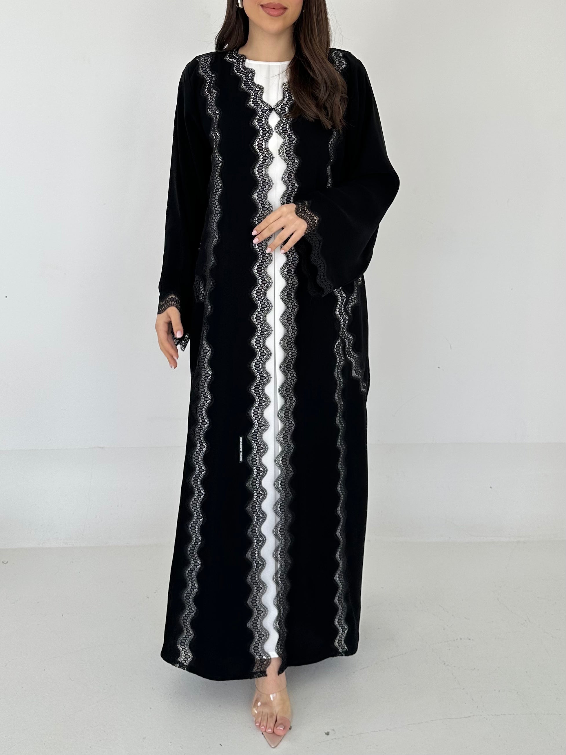 C 2292 Black Lace Abaya