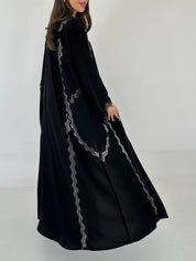 C 2292 Black Lace Abaya