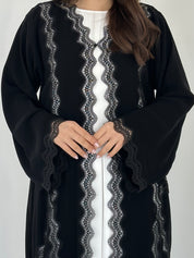 C 2292 Black Lace Abaya