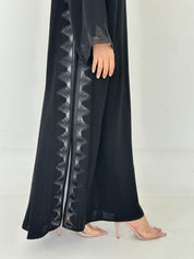 C 2294 Black Leafy Lace Abaya