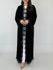 C 2295 Black Lace Abaya