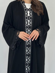 C 2295 Black Lace Abaya