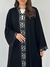 C 2295 Black Lace Abaya