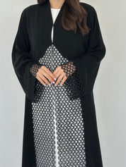 C 2297 Black Lace Abaya