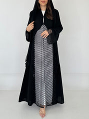 C 2297 Black Lace Abaya