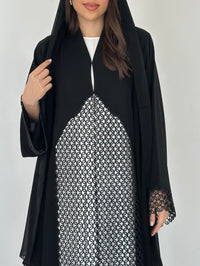 C 2297 Black Lace Abaya - XS / 50