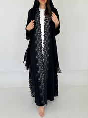 C 2298 Black Lace Abaya