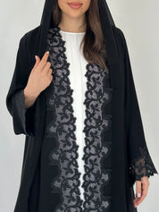 C 2298 Black Lace Abaya