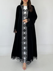 C 2299 Black Lace Abaya