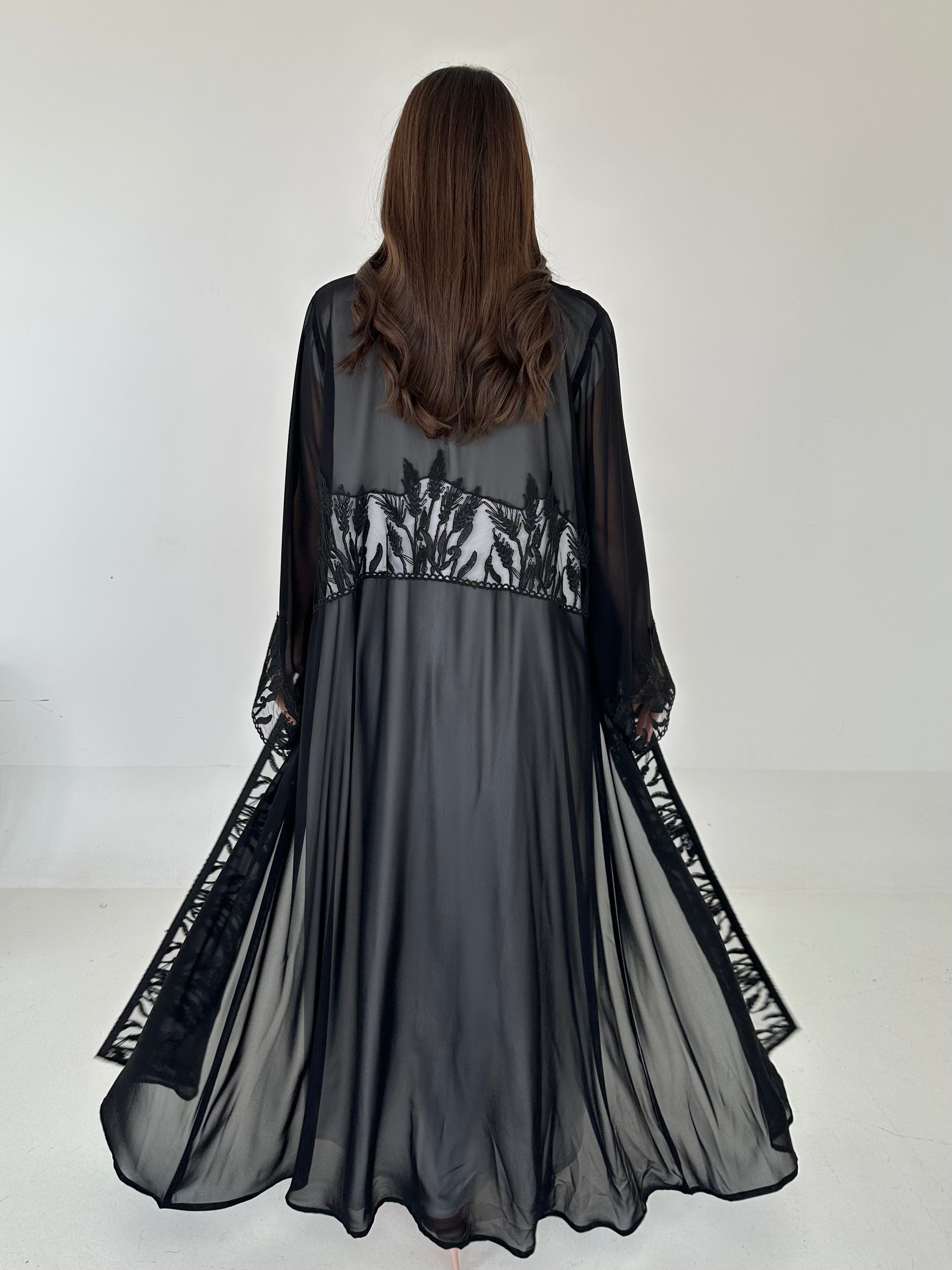 C 2300 Black Lace Abaya