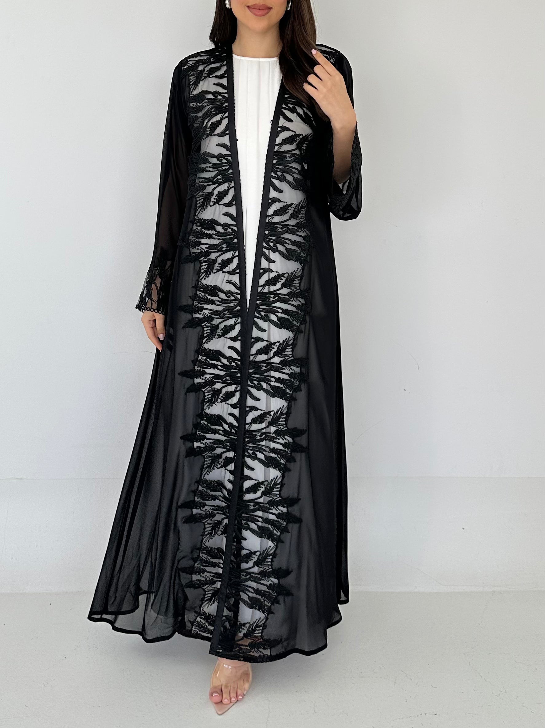 C 2300 Black Lace Abaya