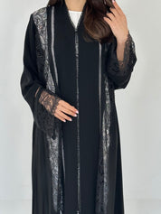 C 2301 Black Lace Abaya