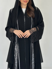 C 2301 Black Lace Abaya