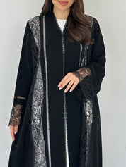 C 2301 Black Lace Abaya