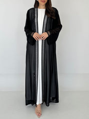C 2302 Black Lace Abaya