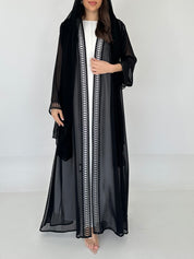 C 2302 Black Lace Abaya