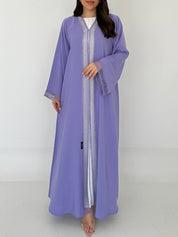 C 2306 Lavender Crystal Lace Abaya