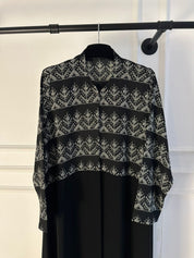 C 2307-02 Black Patterned Abaya