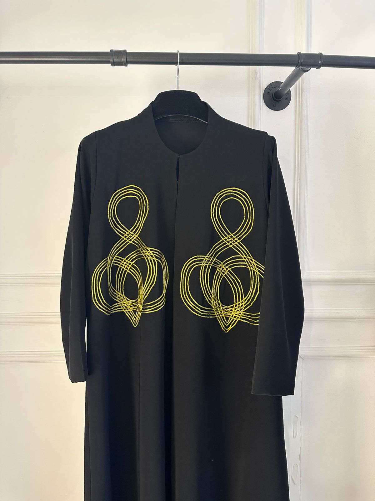 C 2308 Black Embroidered Abaya