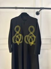 C 2308 Black Embroidered Abaya