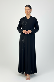 C 2309 Black Beaded Abaya