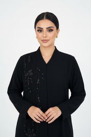 C 2309 Black Beaded Abaya