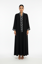 C 2311 Black Embroidered Abaya