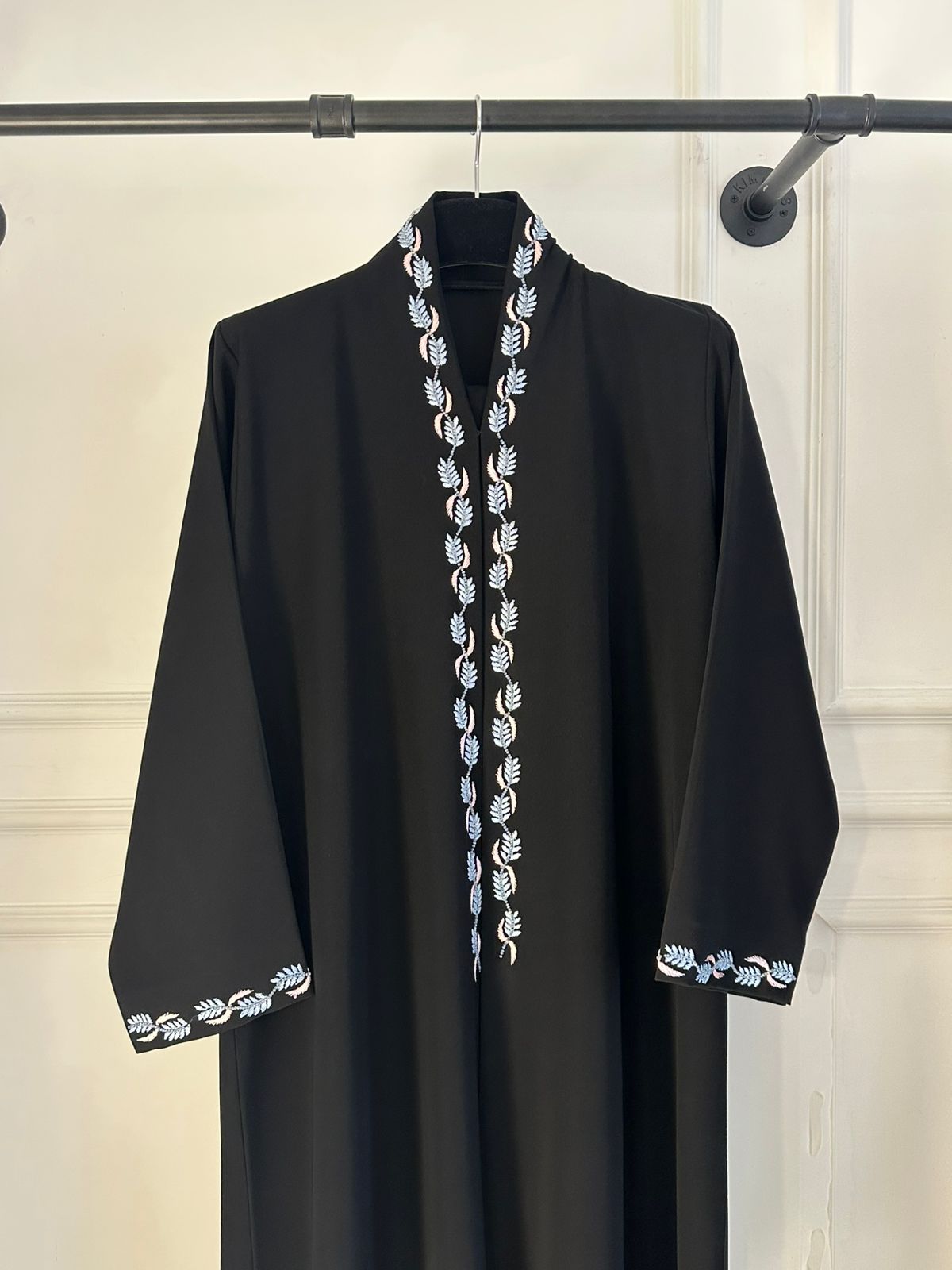 C 2311 Black Embroidered Abaya