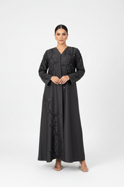 C 2312 Black Beaded Abaya