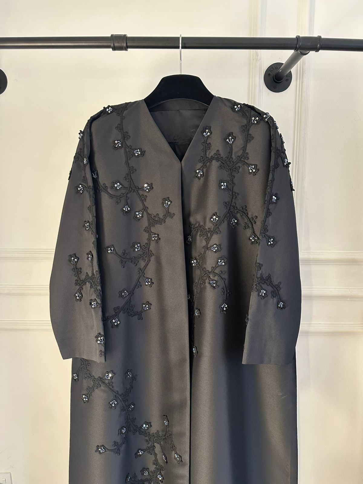 C 2312 Black Beaded Abaya