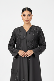 C 2312 Black Beaded Abaya
