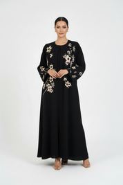 C 2314 Black Embroidered Abaya