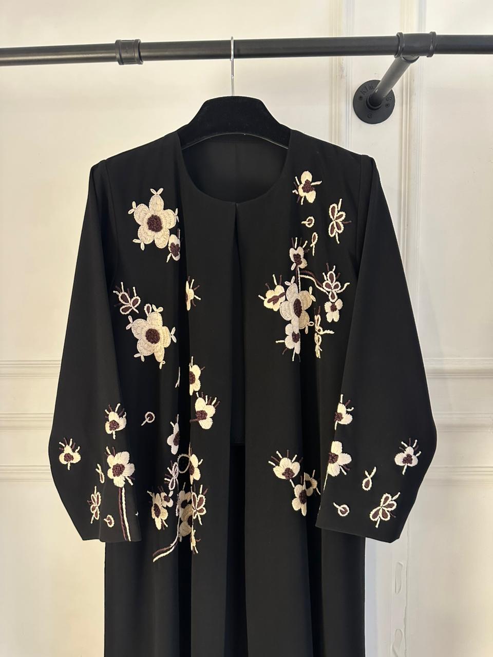 C 2314 Black Embroidered Abaya