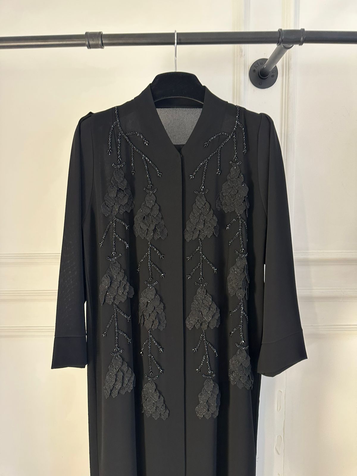 C 2316 Black Beaded Abaya