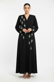 C 2317 Black Beaded Abaya