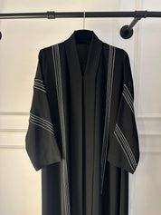 C 2318 Black Striped Abaya
