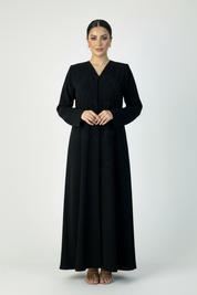C 2319 Black Embroidered Abaya