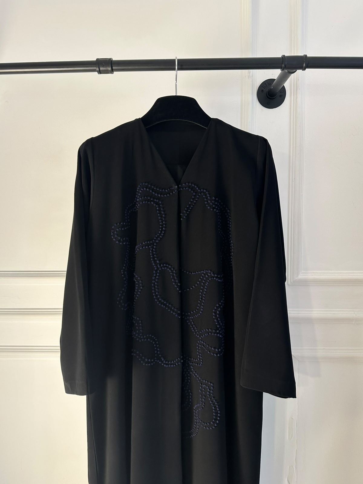 C 2319 Black Embroidered Abaya