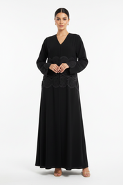 C 2320 Black Lace Abaya