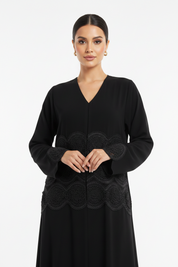 C 2320 Black Lace Abaya