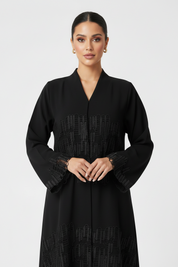 C 2321 Black Lace Abaya