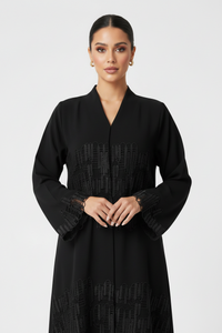 C 2321 Black Lace Abaya - XS / 50