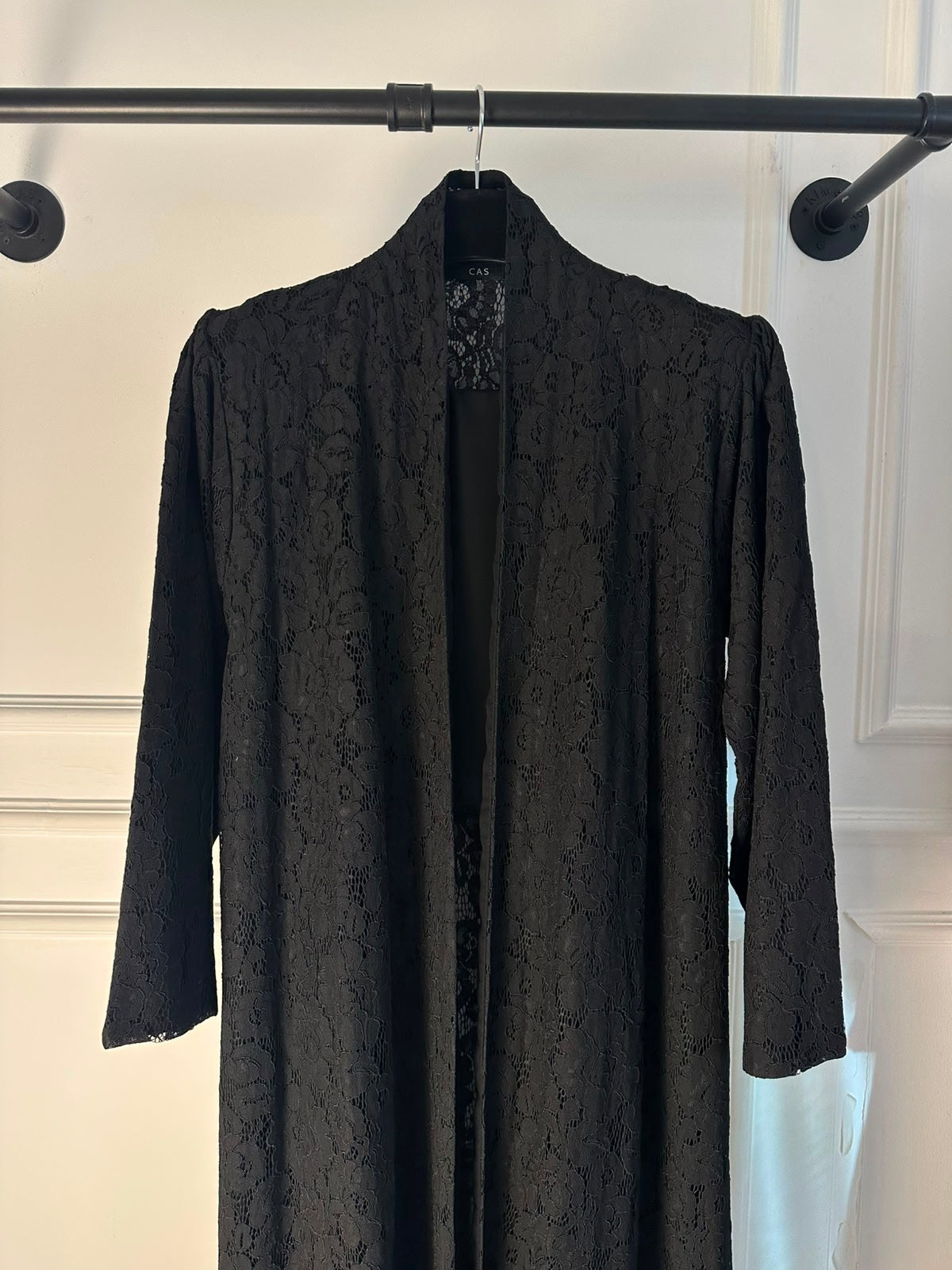 C 2323 Black Dantel Abaya