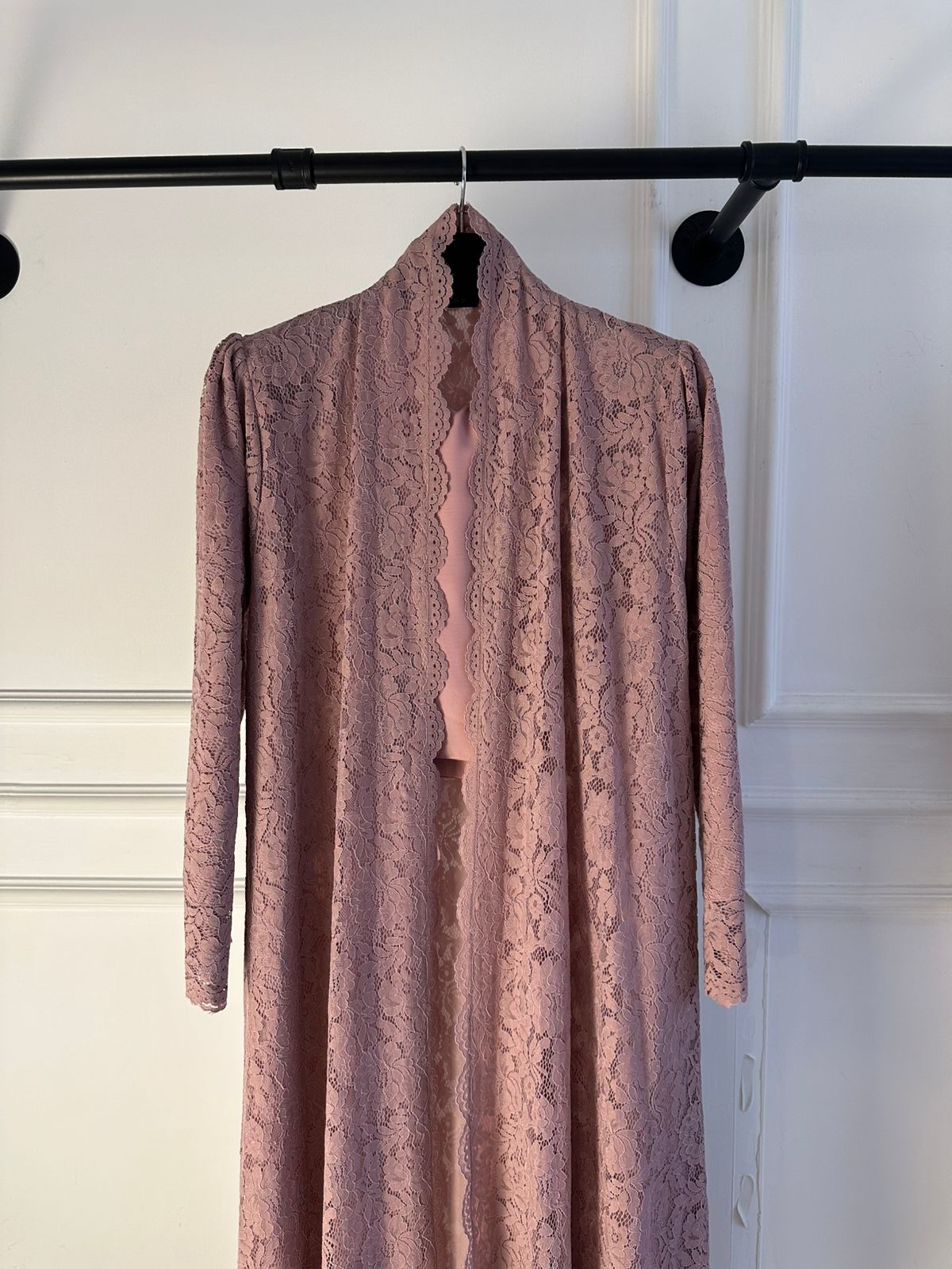 C 2324-01 Rosewood Pink Dantel Abaya