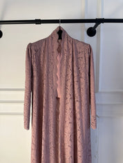 C 2324-01 Rosewood Pink Dantel Abaya