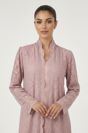 C 2324-01 Rosewood Pink Dantel Abaya