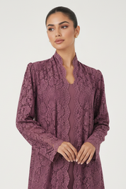 C 2324-02 Violet Dantel Abaya