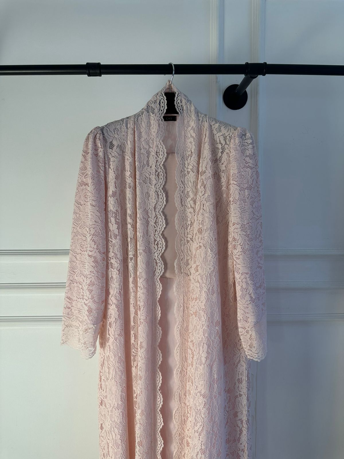 C 2324-03 Blush Pink Dantel Abaya