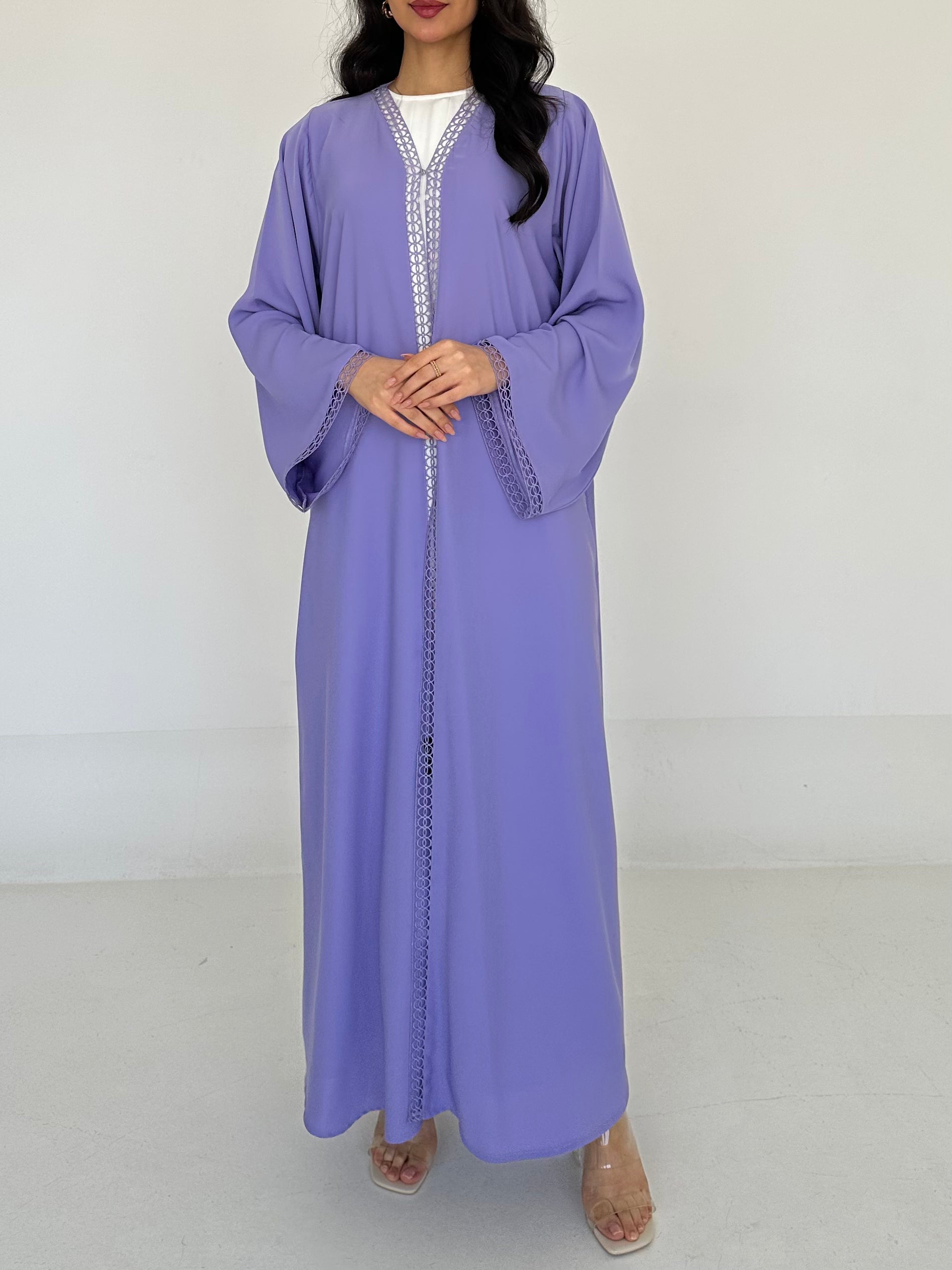 C 2325 Lavender Lace Abaya